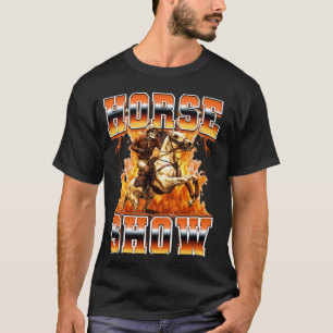 Camiseta Cavalo Esqueleto de Montar Cavalo Estilo de Bootle