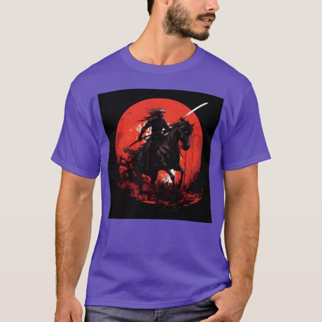 Camiseta Cavalo esqueleto Esqueleto humano Cavalo cavalgand (Frente)