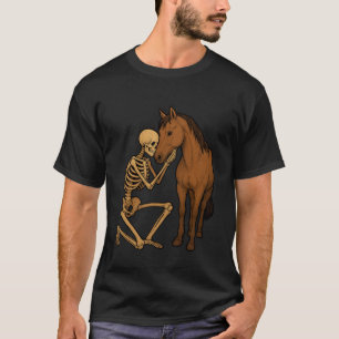 Camiseta Cavalo Esqueleto Halloween Zoológico Animal Vida S