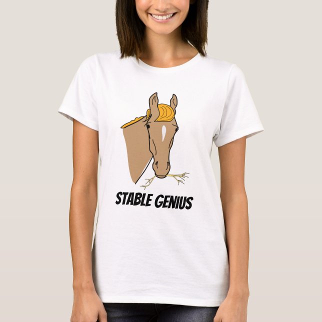 Camiseta Cavalo estável engraçado do gênio de Donald Trump (Frente)