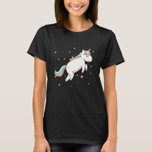Camiseta Cavalo Fantasia Unicórnio Saltando com Cauda Color