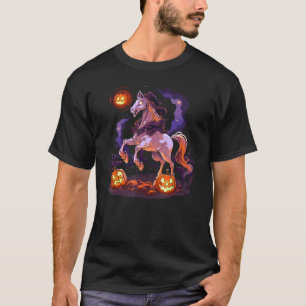 Camiseta Cavalo Fantasma Bruxa Assustadora Cavalaria Montan