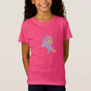 Camiseta Cavalo Fantástico com Asas Roxas Mágicas