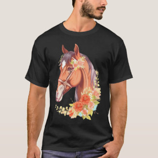 Camiseta Cavalo Floral Cavalo Cavalo Cavalo Floral Flor Hor