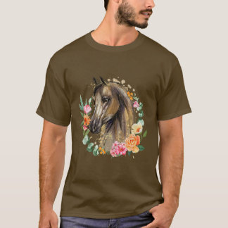 Camiseta Cavalo Floral Primavera de Cavalo Natureza Cavalos