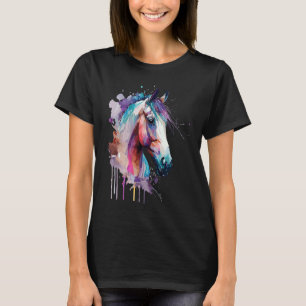 Camiseta Cavalo Fofo Colorido colorido de arco-íris para eq