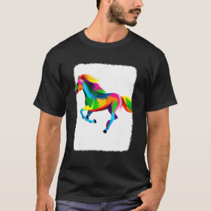 Camiseta Cavalo Fofo Gráfico Colorido Para Cavalo Mulheres