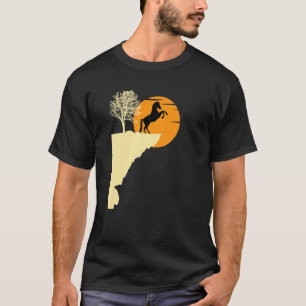Camiseta Cavalo Fofo para Homens Mulheres Montando Retro Pô