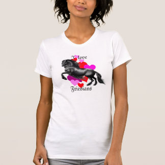 Camiseta Cavalo Frísia, garanhão de beleza negra frísia