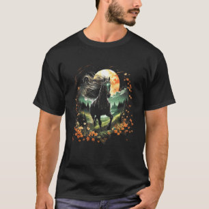 Camiseta Cavalo Galopando Através do Campo - Amantes de Cav