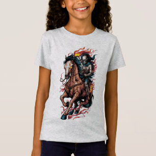 Camiseta Cavalo Galopante de Arranjo de Fiery