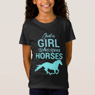 Camiseta Cavalo Galope Uma Garota Que Ama Cavalos