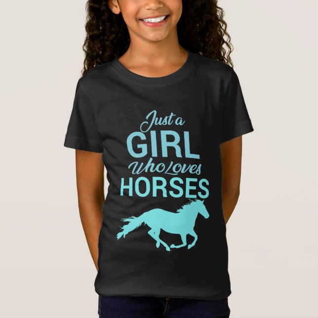 Camiseta Cavalo Galope Uma Garota Que Ama Cavalos (Frente)