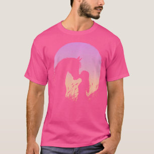 Camiseta Cavalo Garota Pony Silhouette Cavaleiro Andando Ca