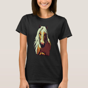 Camiseta Cavalo gráfico animal motivo montando um com impre