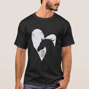 Camiseta Cavalo Gráfico Antigo Estressado Sombreado Elegant