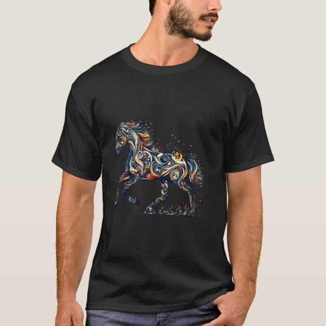 Camiseta Cavalo gráfico decorado (Frente)