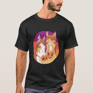 Camiseta Cavalo Gráfico Retro Amante De Cavalos Cavaleiro E