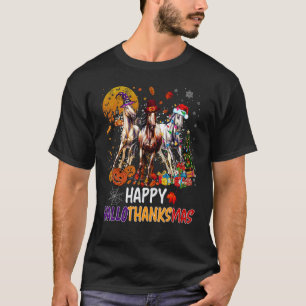 Camiseta Cavalo Halloween E Feliz Natal Feliz Hallotha