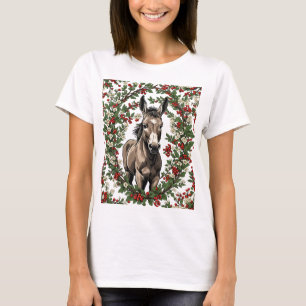 Camiseta Cavalo-Híbrido com MO Flores