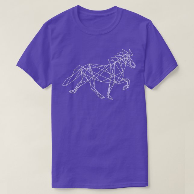 Camiseta Cavalo islandês branco geométrico (Frente do Design)