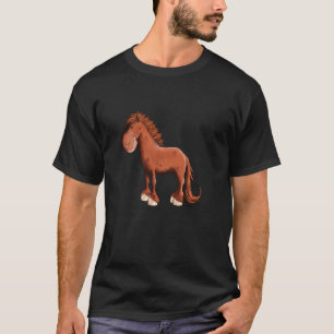 Camiseta Cavalo Islandês Vermelho Desenho Animado Cavalos A