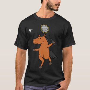 Camiseta Cavalo Jogando Badminton Animal Esportivo Irônico