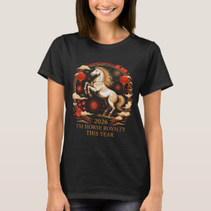 Camiseta Cavalo Kawaii 2026 Realeza Zodíaco Senhora Sorte E