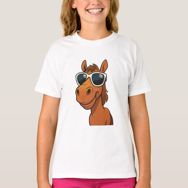 Camiseta Cavalo legal com sombras (Frente)
