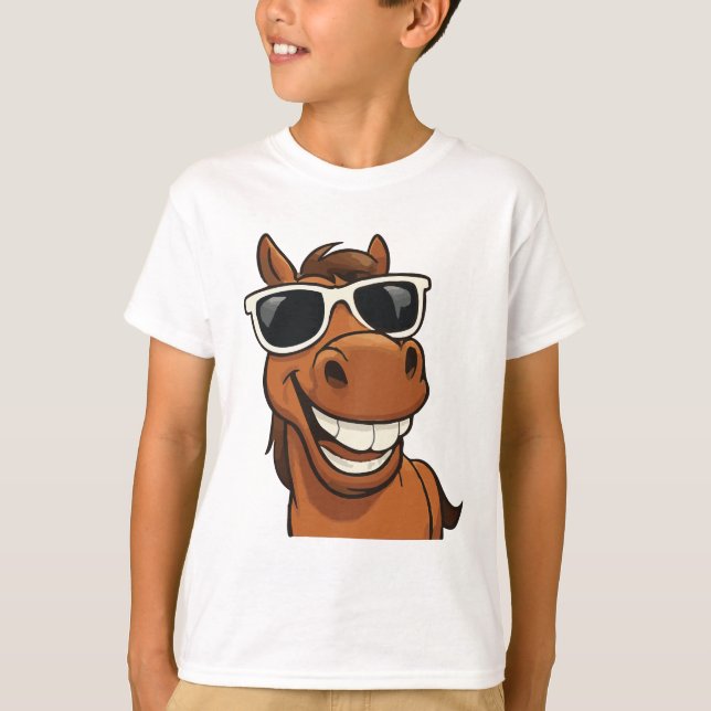 Camiseta Cavalo legal com sombras (Frente)