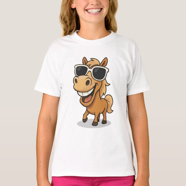 Camiseta Cavalo legal com sombras (Frente)