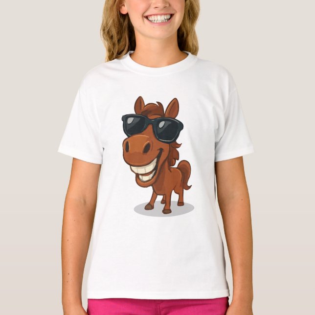 Camiseta Cavalo legal com sombras (Frente)