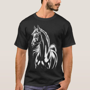 Camiseta Cavalo Legal Gráfico De Silhueta Cavaleiros Amante