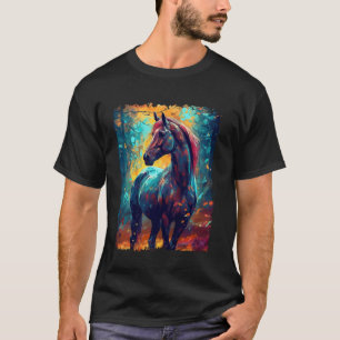 Camiseta Cavalo Lindo em Pé Arte Cavalos Proprietários Anim