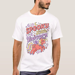 Camiseta Cavalo Mágico Pequeno Unicórnio Assustador Branco