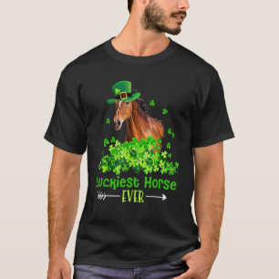 Camiseta Cavalo Mais Sortudo de Sempre Shamrock Dia de São