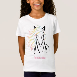 Camiseta Cavalo Majestoso com Mané Fluente Colorido