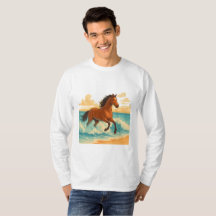 Cavalo Majestoso Erguendo-se do Mar Poder e Liberd
