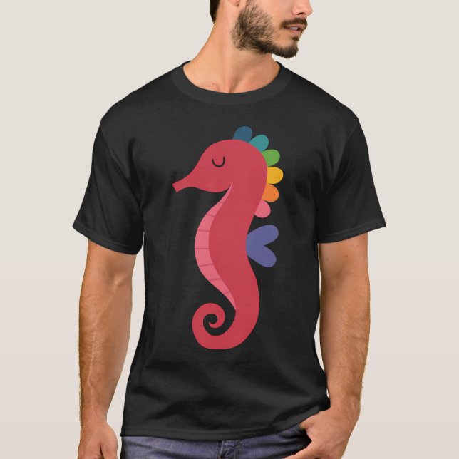 Camiseta Cavalo-Marinho Arco-Íris (Frente)