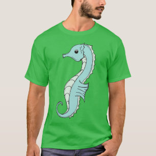 Camiseta Cavalo-marinho azul e verde