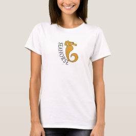 Camiseta Cavalo-marinho - Camisa-T básica de mulher branca