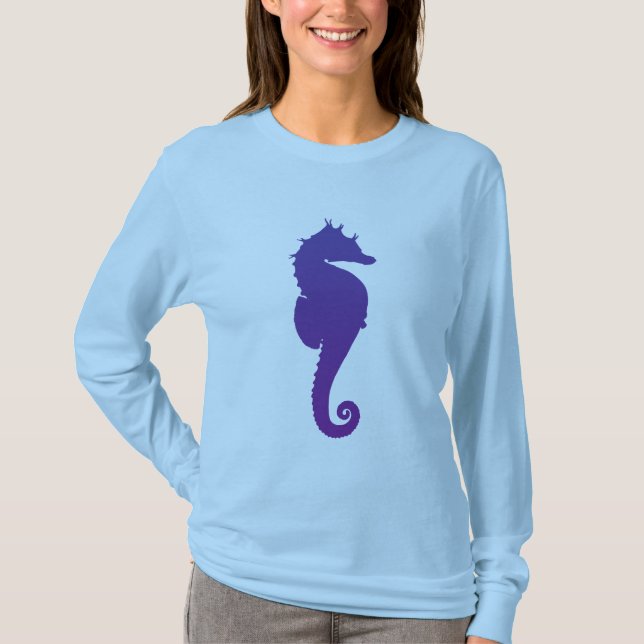 Camiseta Cavalo-Marinho de Magia Roxa (Frente)