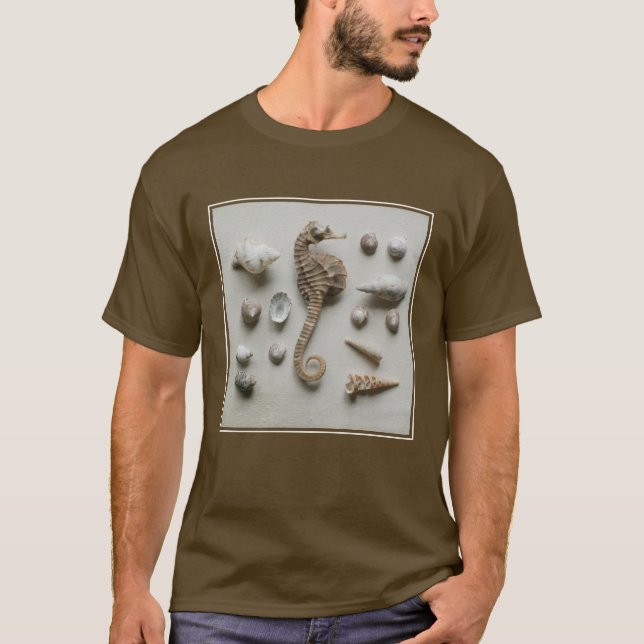 Camiseta Cavalo marinho e escudos (Frente)