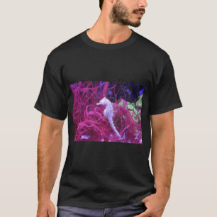 Camiseta cavalo-marinho em coral rosa
