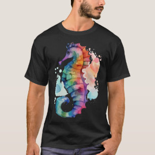 Camiseta Cavalo Marinho Mágico Aquarela