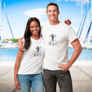 Camiseta Cavalo-Marinho Monograma Personalizado Náutico