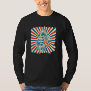 Camiseta Cavalo Marinho Oceano Gráfico Cavalo Marinho Anima