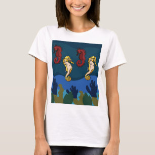 Camiseta Cavalo-Marinho Vida Marinha Peixe Animal Oceano