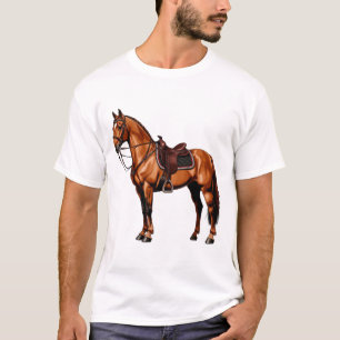 Camiseta Cavalo Marrom Elegante