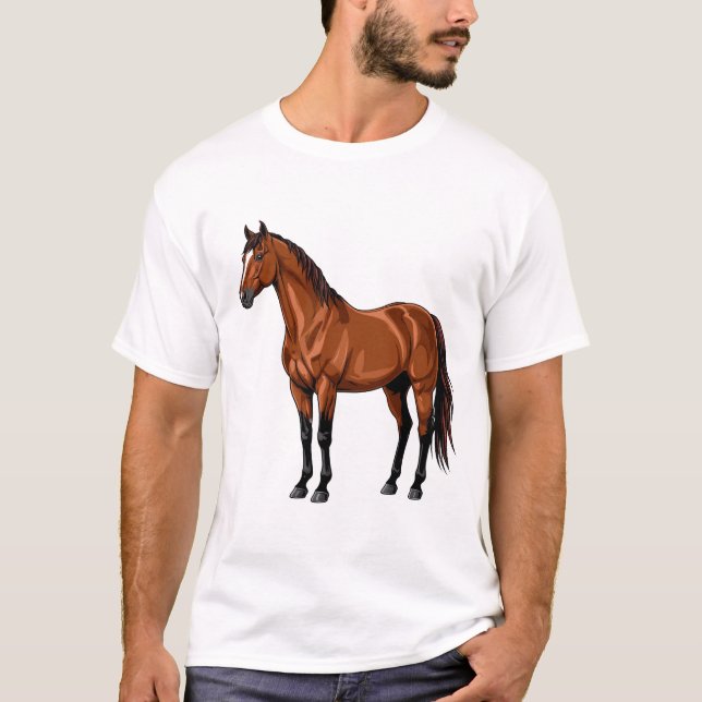 Camiseta Cavalo Marrom Elegante (Frente)